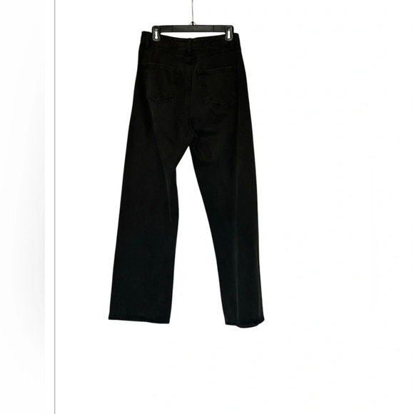 Cross over wide leg High rise Jeans, faded Black denim, size 28 - Picture 2 of 4
